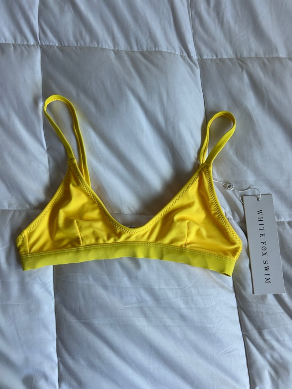 White fox. Yellow Bikini top. M